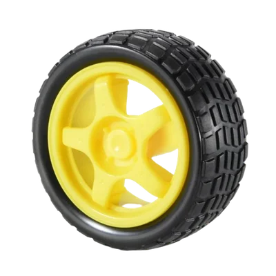 Robot Wheel 65mm Dia for BO Motors (Yellow)