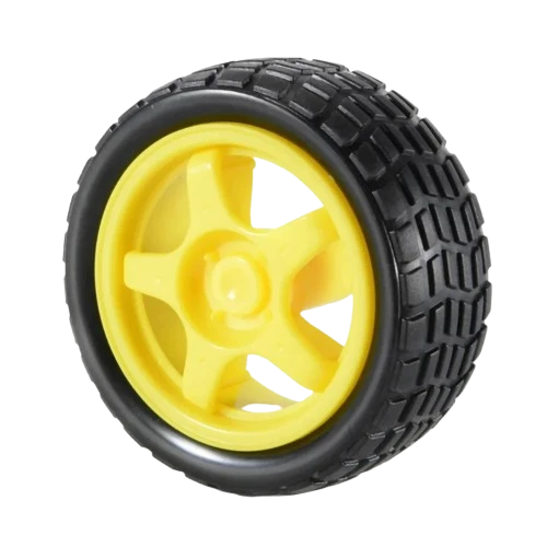 Robot Wheel 65mm Dia for BO Motors (Yellow) - Image 1